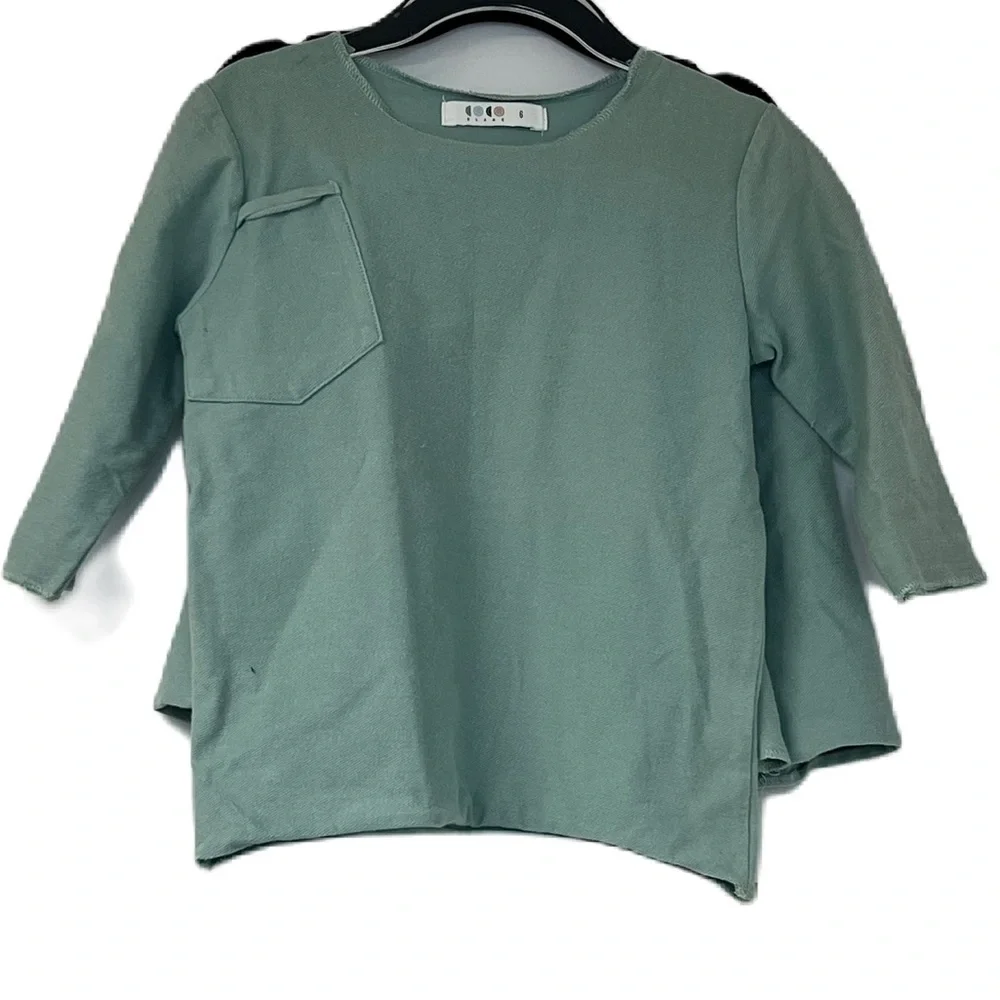 Coco Blanc sz 6 girls 2 piece mint green 3/4 sleeve tee and mini swing skirt fun